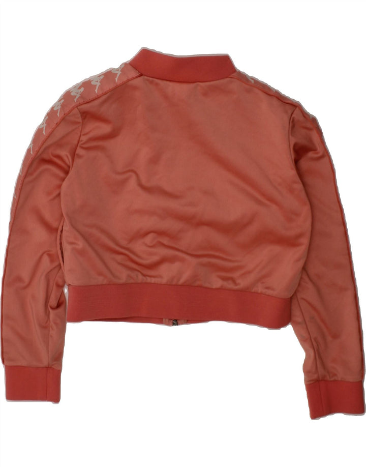 KAPPA Girls Graphic Crop Tracksuit Top Jacket 7-8 Years Red Polyester Vintage Kappa and Second-Hand Kappa from Messina Hembry 