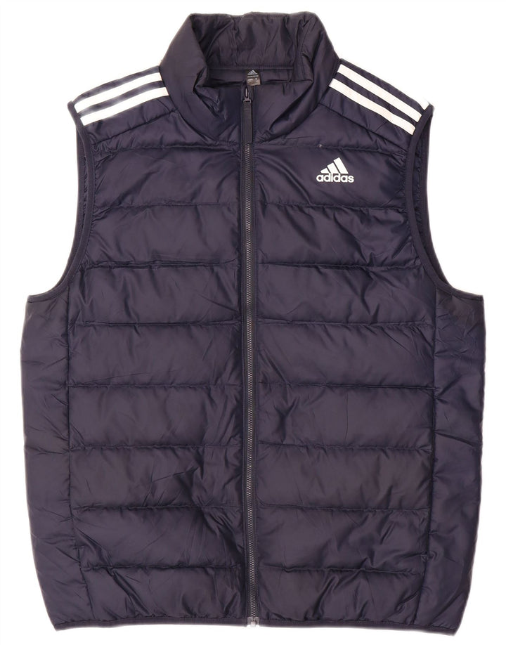Adidas Ανδρικό padded Gilet UK 38 Medium Navy Blue Polyester