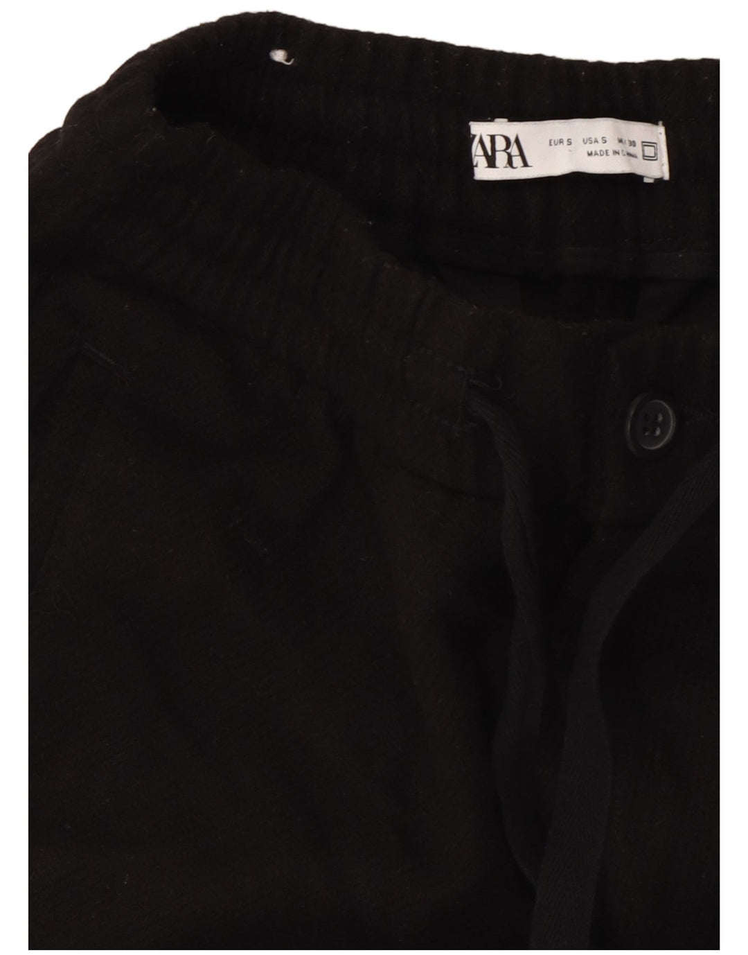 Zara Ανδρικό κωνικό παντελόνι Chino Small W30 L26 Μαύρο πολυεστέρα