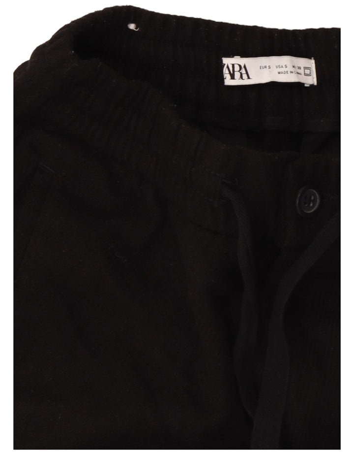 Zara Ανδρικό κωνικό παντελόνι Chino Small W30 L26 Μαύρο πολυεστέρα
