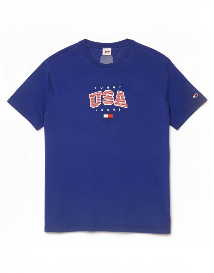 Tommy Hilfiger Ανδρικό γραφικό T-Shirt Top Large Blue