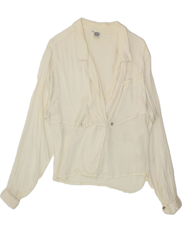 VINTAGE Womens Shirt Blouse IT 40 Small White Acetate Vintage Vintage and Second-Hand Vintage from Messina Hembry 