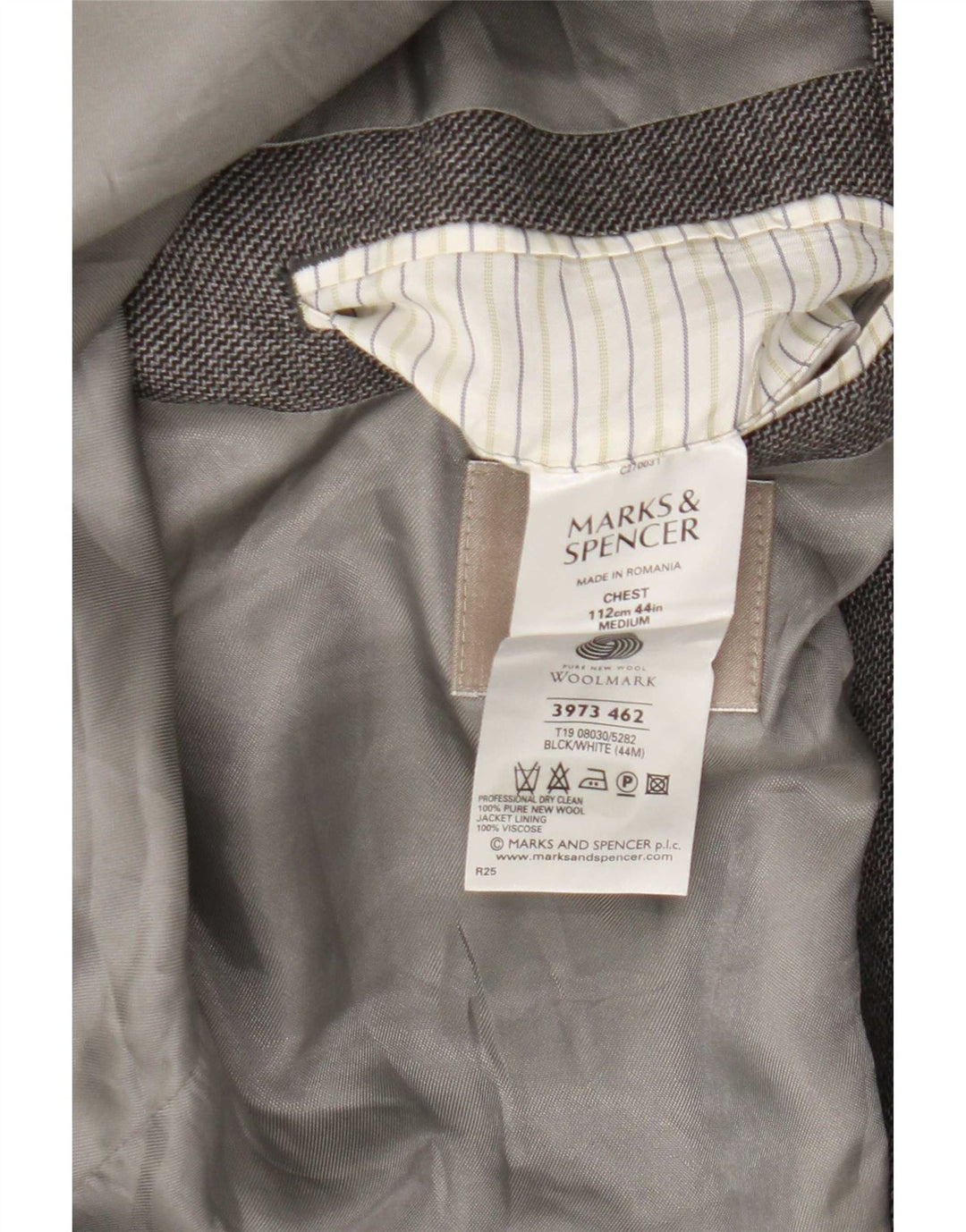 Marks & Spencer Ανδρικό μπουφάν σακάκι με 2 κουμπιά UK 44 XL Γκρι νέο μαλλί