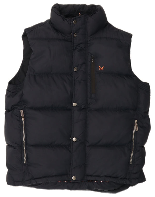 CREW CLOTHING Mens Padded Gilet UK 42 XL Navy Blue Nylon