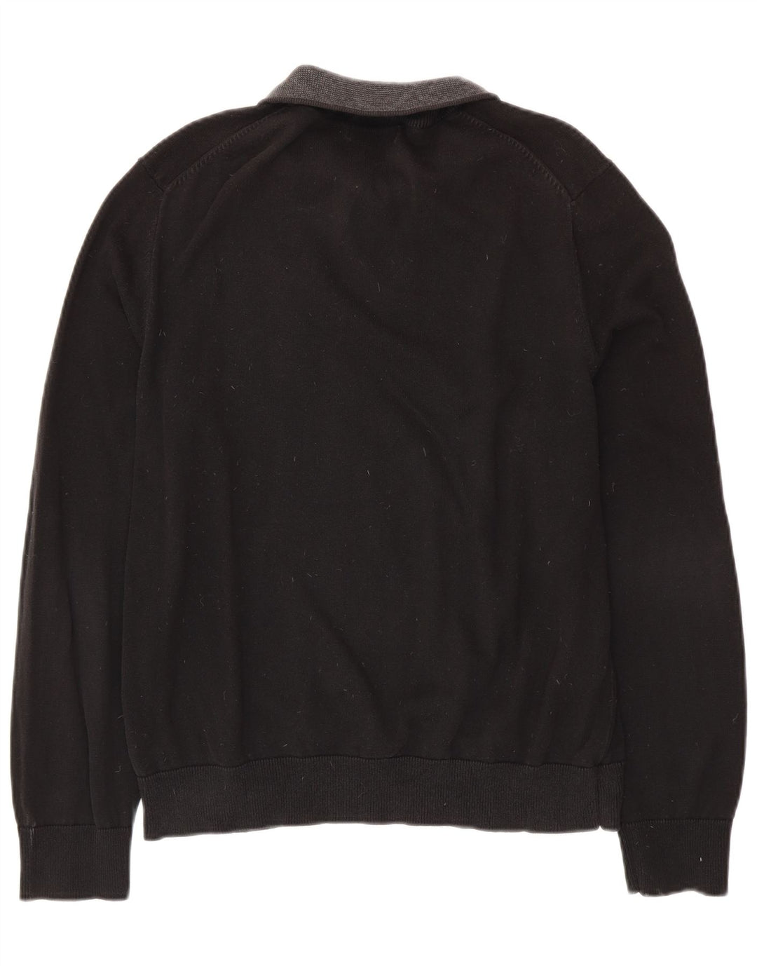 NAUTICA Ανδρικό πουλόβερ με φερμουάρ, μαύρο βαμβακερό