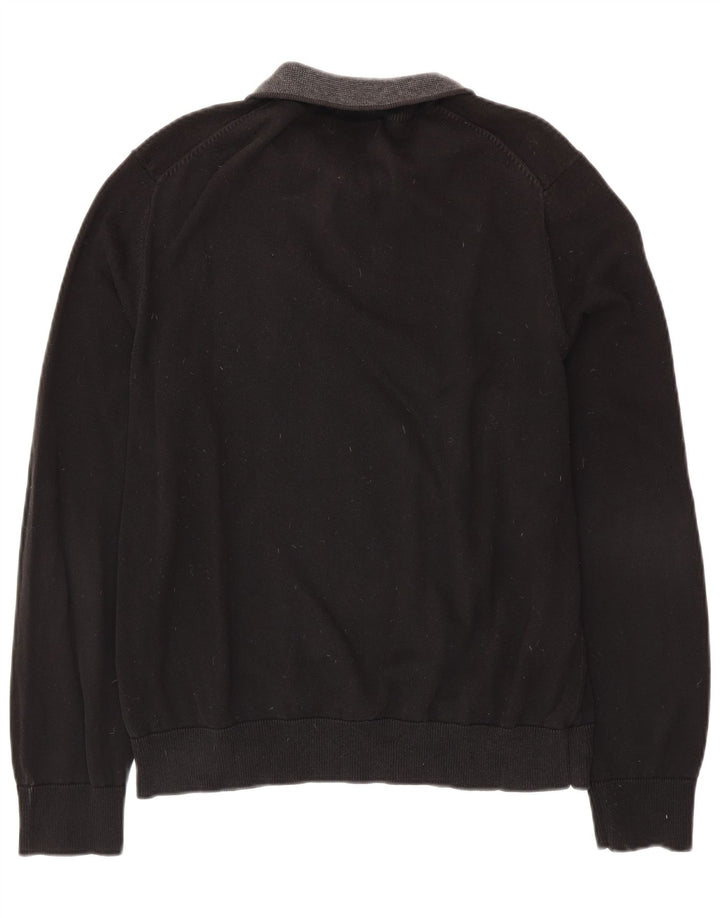 NAUTICA Ανδρικό πουλόβερ με φερμουάρ, μαύρο βαμβακερό