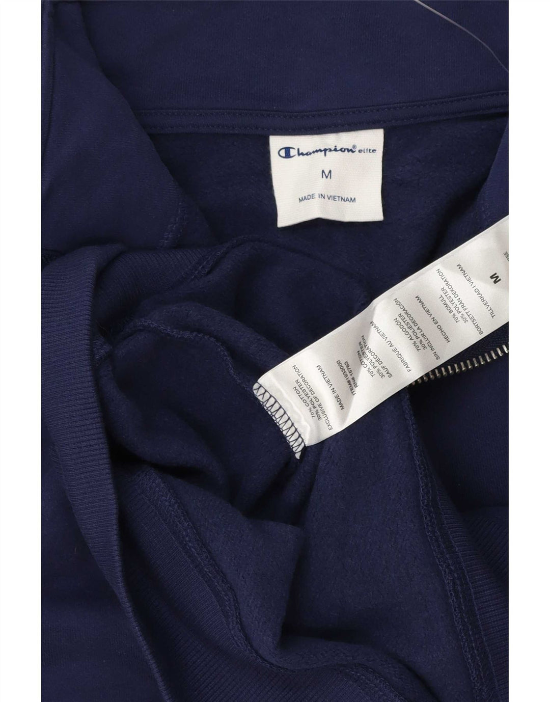 Ανδρικό φούτερ Champion με φερμουάρ, μεσαίο μπλε βαμβακερό