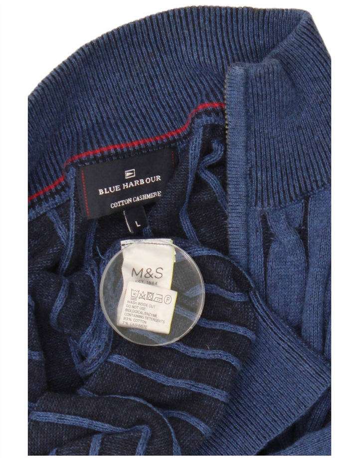 Marks & Spencer Ανδρικό Μπλε Ζακέτα Harbor Μπλε Βαμβακερό
