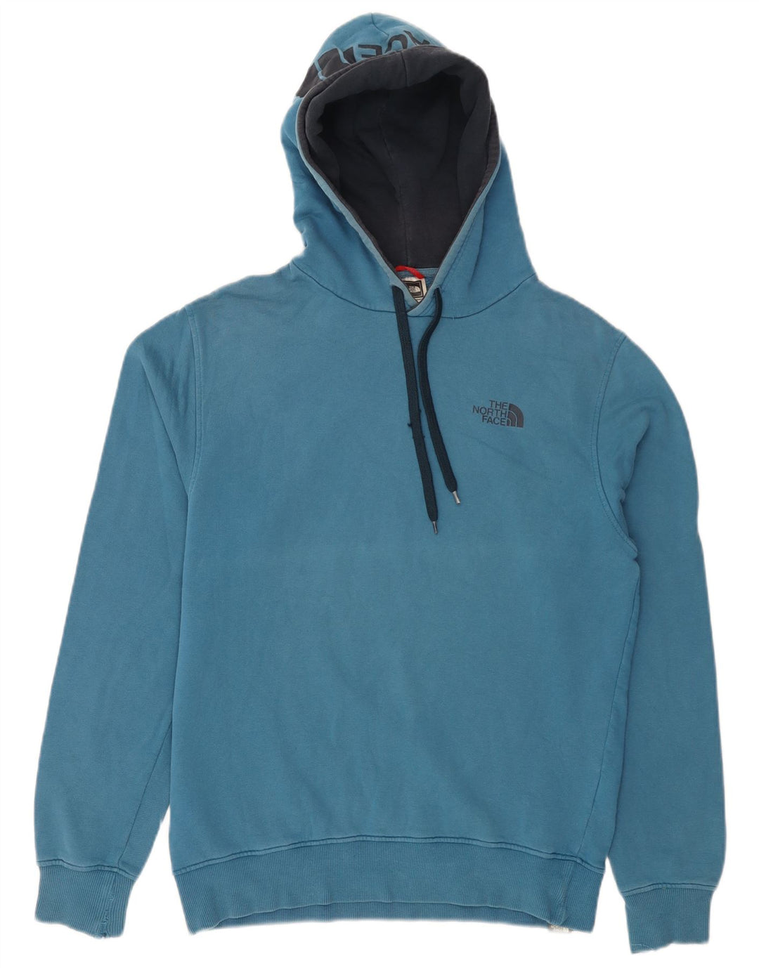Ανδρικό γραφικό κουκούλα North Face, μεσαίο μπλε βαμβακερό
