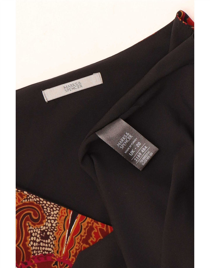 Marks & Spencer Γυναικεία Μπλούζα Τοπ UK 20 2XL Μαύρος πολυεστέρας Paisley