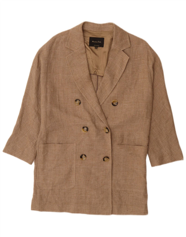 Massimo Dutti Ανδρικό παλτό 3/4 με διπλό στήθος UK 36 Small Brown Check