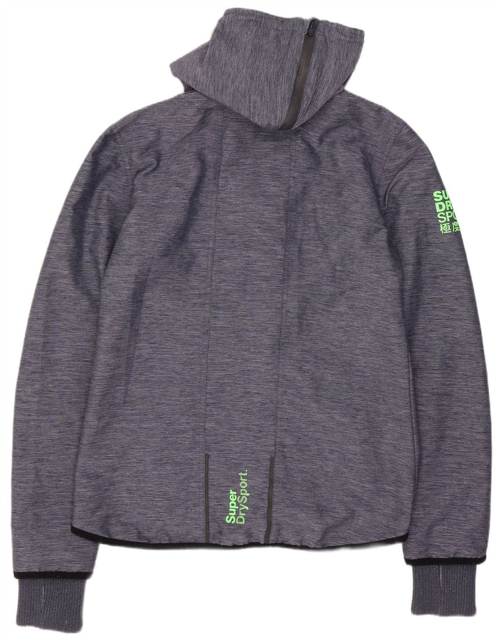 Superdry γυναικείο μπουφάν με κουκούλα αντιανεμικό UK 14 Medium Navy Blue Nylon