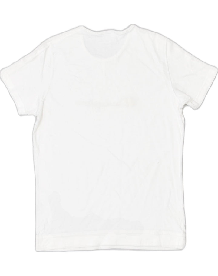CHAMPION Womens T-Shirt Top UK 14 Large White Cotton | Vintage | Thrift | Second-Hand | Used Clothing | Messina Hembry 