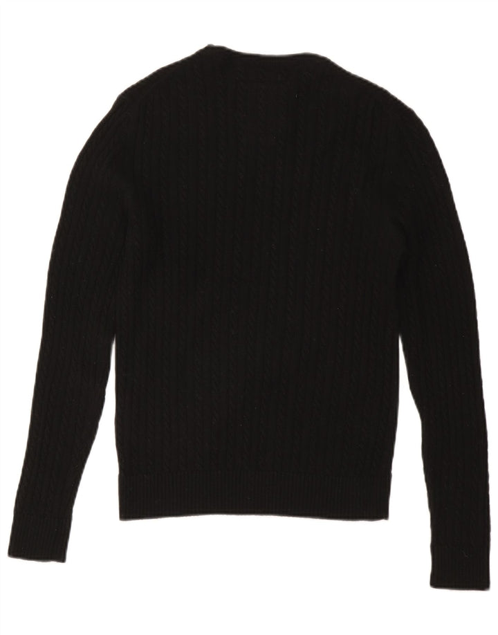 Γυναικείο πουλόβερ με λαιμόκοψη SUPERDRY UK 12 μεσαίο μαύρο μαλλί