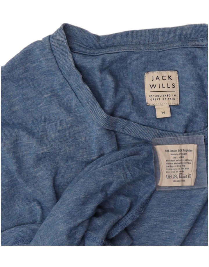 Ανδρικό T-Shirt Jack Wills Top Βαμβακερό μεσαίο μπλε φλοκωμένο
