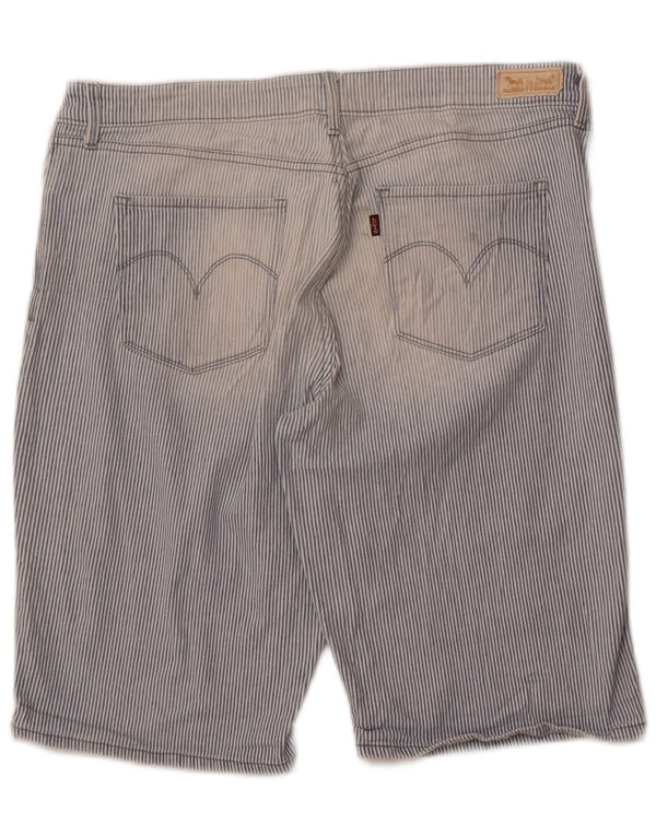 Γυναικείο ψηλόμεσο σορτς Levi's US 14 XL W36 από βαμβακερό μπλε ρίγες