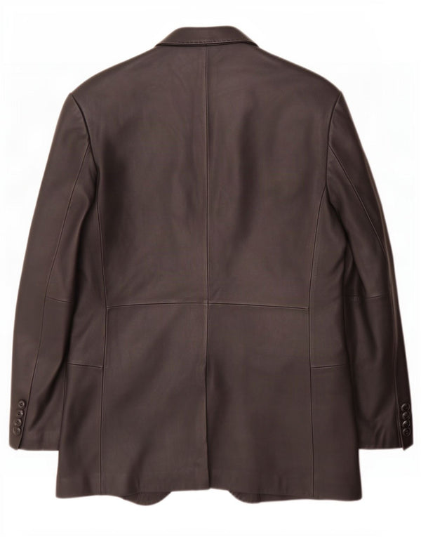 Ben Sherman Ανδρικό Δερμάτινο Μπουφάν με 3 Κουμπιά UK 40 Large Black