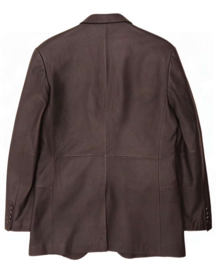 Ben Sherman Ανδρικό Δερμάτινο Μπουφάν με 3 Κουμπιά UK 40 Large Black