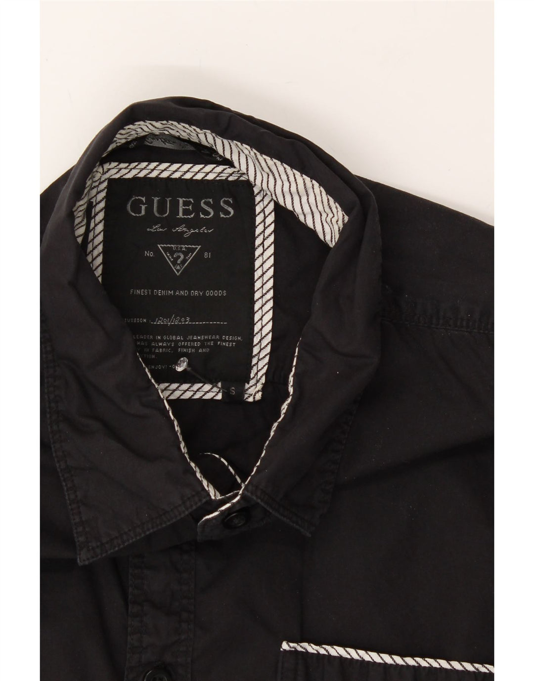 GUESS Mens Short Sleeve Shirt Small Black Cotton Vintage Guess and Second-Hand Guess from Messina Hembry 