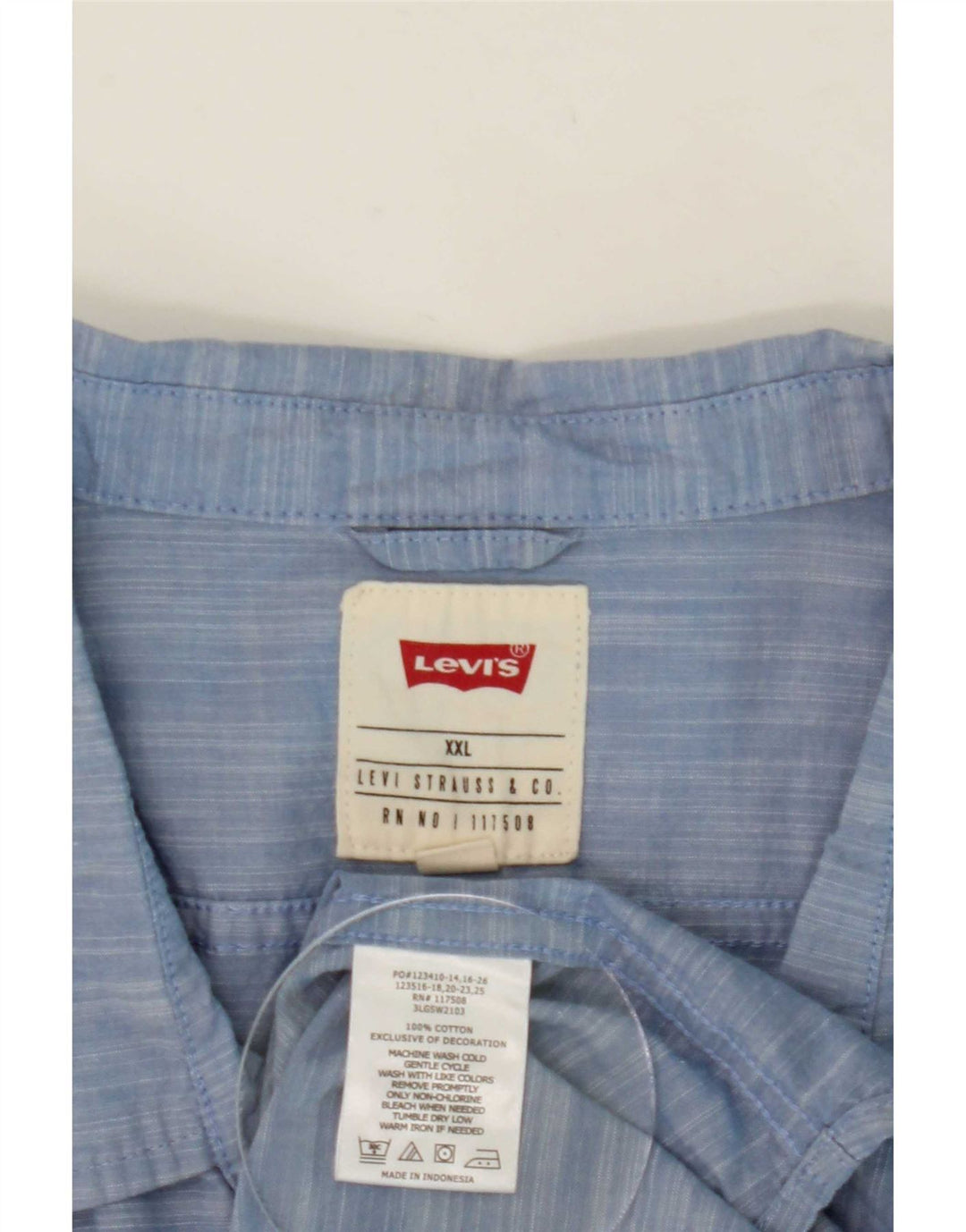 Ανδρικό κοντομάνικο πουκάμισο Levi's 2XL Μπλε βαμβακερό