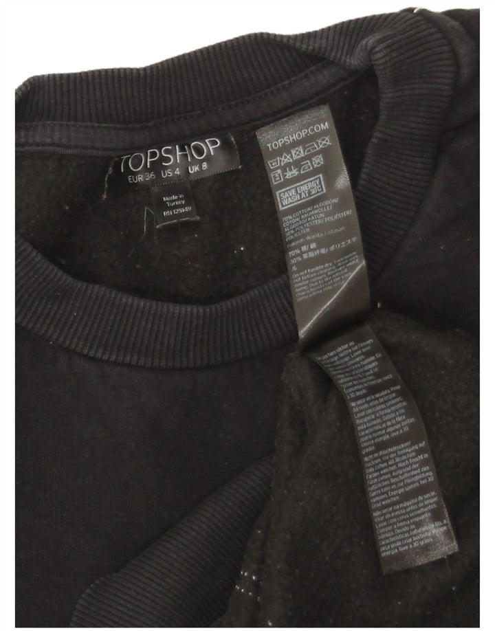 Γυναικείο φούτερ Topshop Oversized Jumper UK 8 Μικρό μαύρο βαμβακερό
