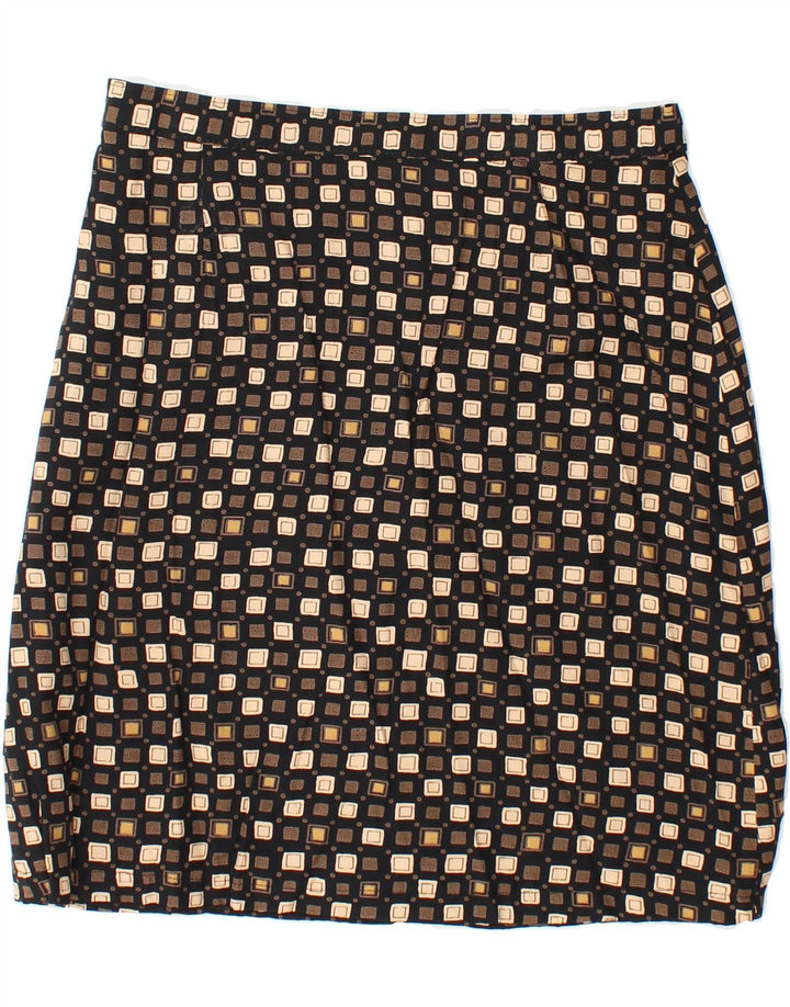 NO PROBLEM Womens Pencil Skirt W30 Medium  Brown Geometric Viscose Vintage No Problem and Second-Hand No Problem from Messina Hembry 