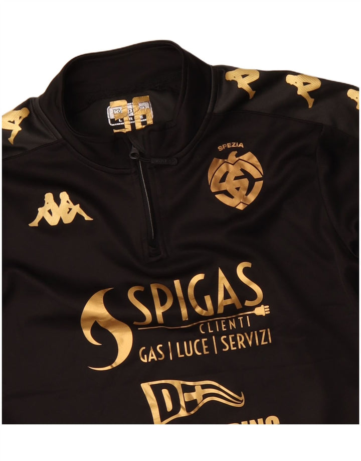 Kappa Mens Spezia Calcio Graphic Pullover Φόρμουλα Top Large Μαύρο