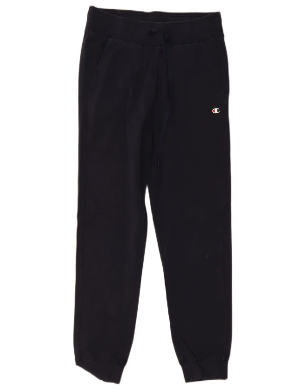Champion Womens Tracksuit Trousers Joggers UK 10 Small Navy Blue Cotton