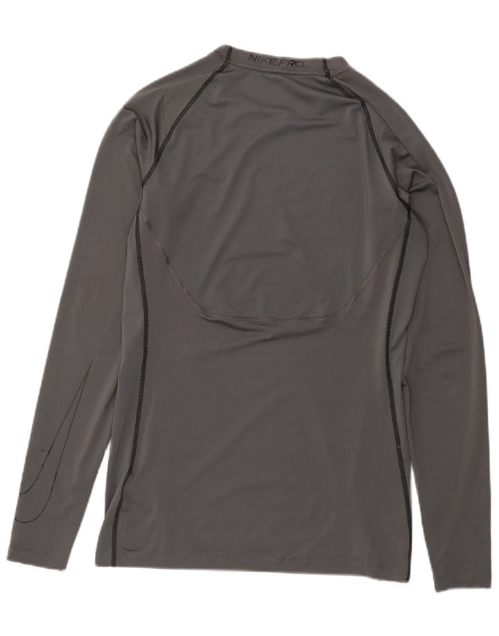 Ανδρικό τοπ Nike Dri Fit Μακρυμάνικο μεσαίο γκρι πολυεστέρας