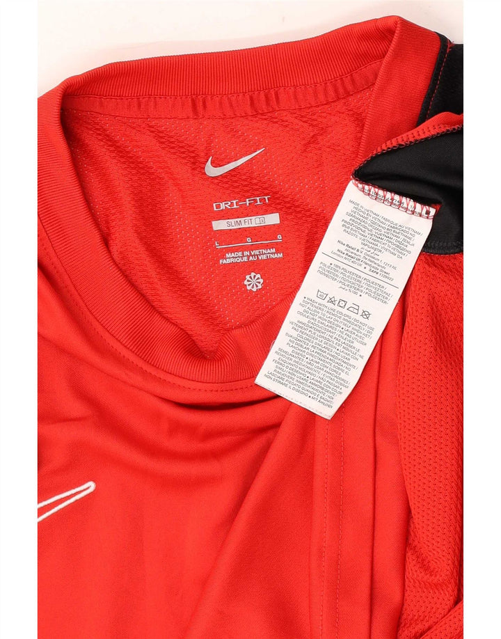 Ανδρικό μπλουζάκι Nike Dri Fit Top Large Red Colorblock Πολυεστέρας