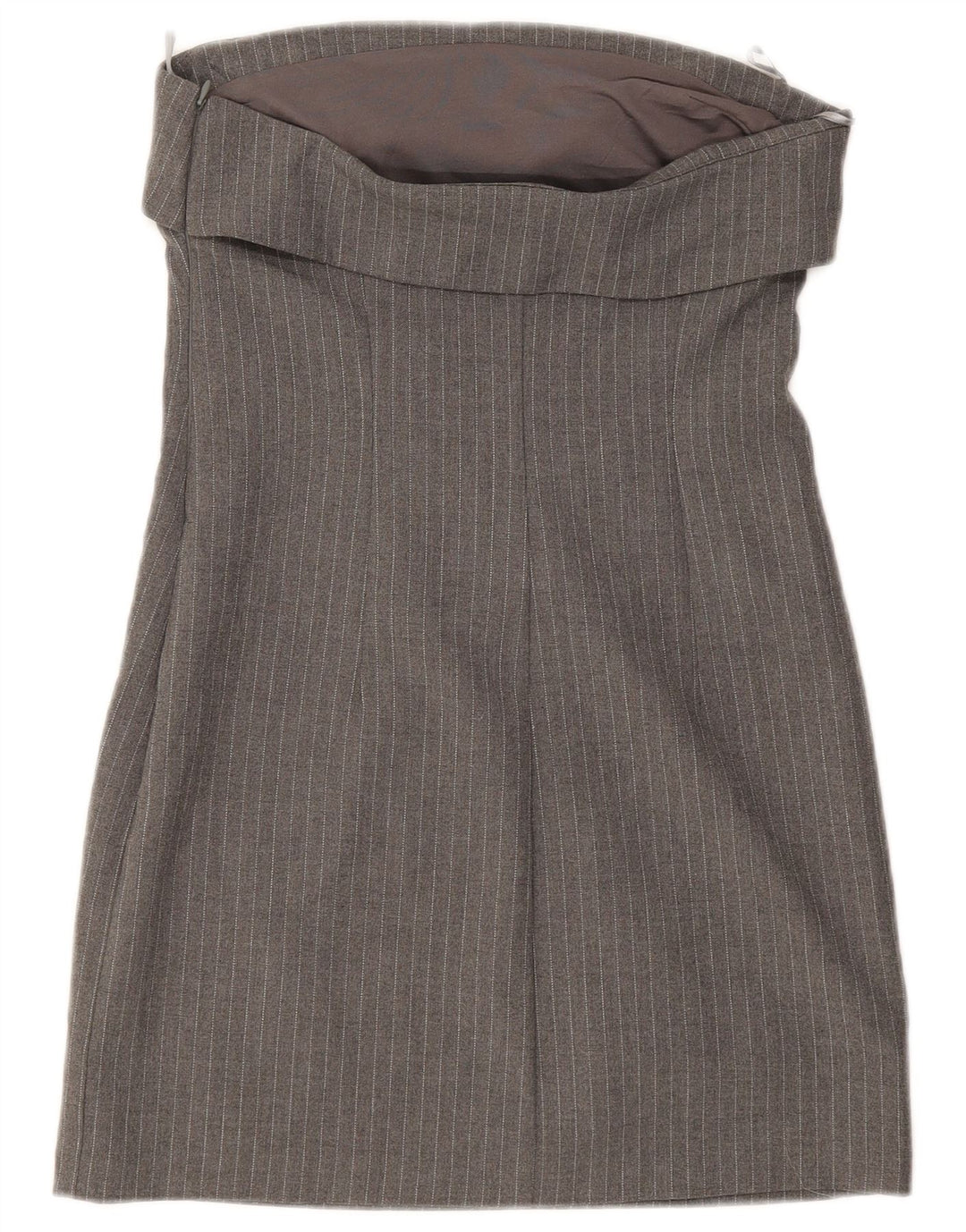 Zara Γυναικείο Στράπλες Φόρεμα UK 8 Small Grey Pinstripe