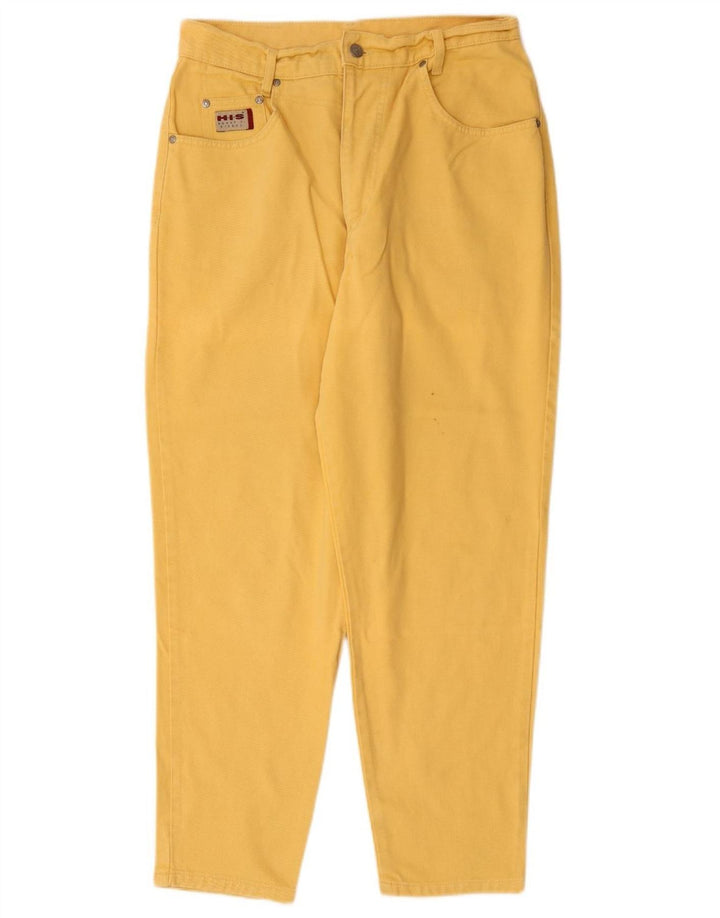 H.I.S Γυναικεία ψηλόμεση τζιν UK 18 XL W32 L28 κίτρινο βαμβακερό