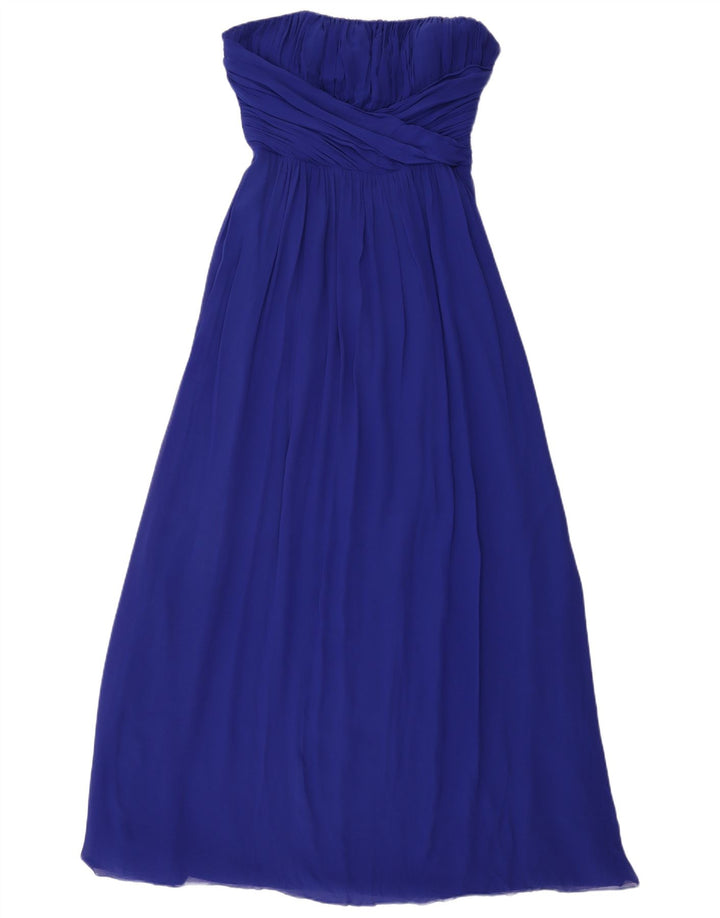 Ted Baker Γυναικείο Maxi Στράπλες Φόρεμα Μέγεθος 3 Μεσαίο Μπλε Μεταξωτό