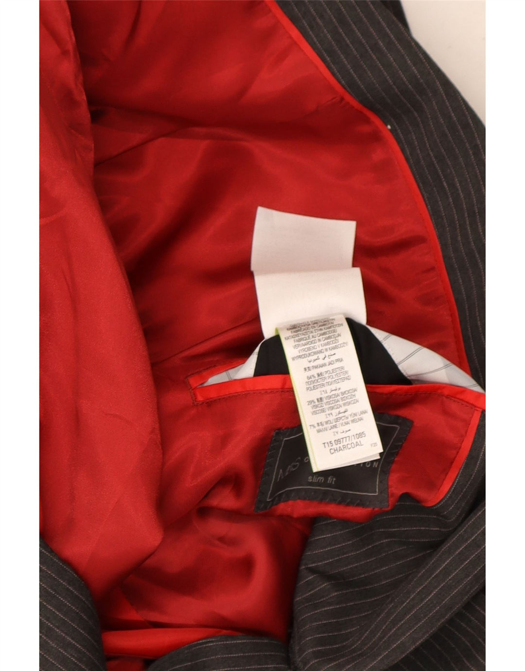 Marks & Spencer Ανδρικό σακάκι με 2 κουμπιά UK 44 XL Grey Pinstripe