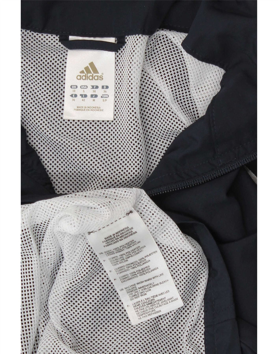 Γυναικεία αθλητική φόρμα Adidas Top Jacket UK 10 Small Navy Blue Polyester