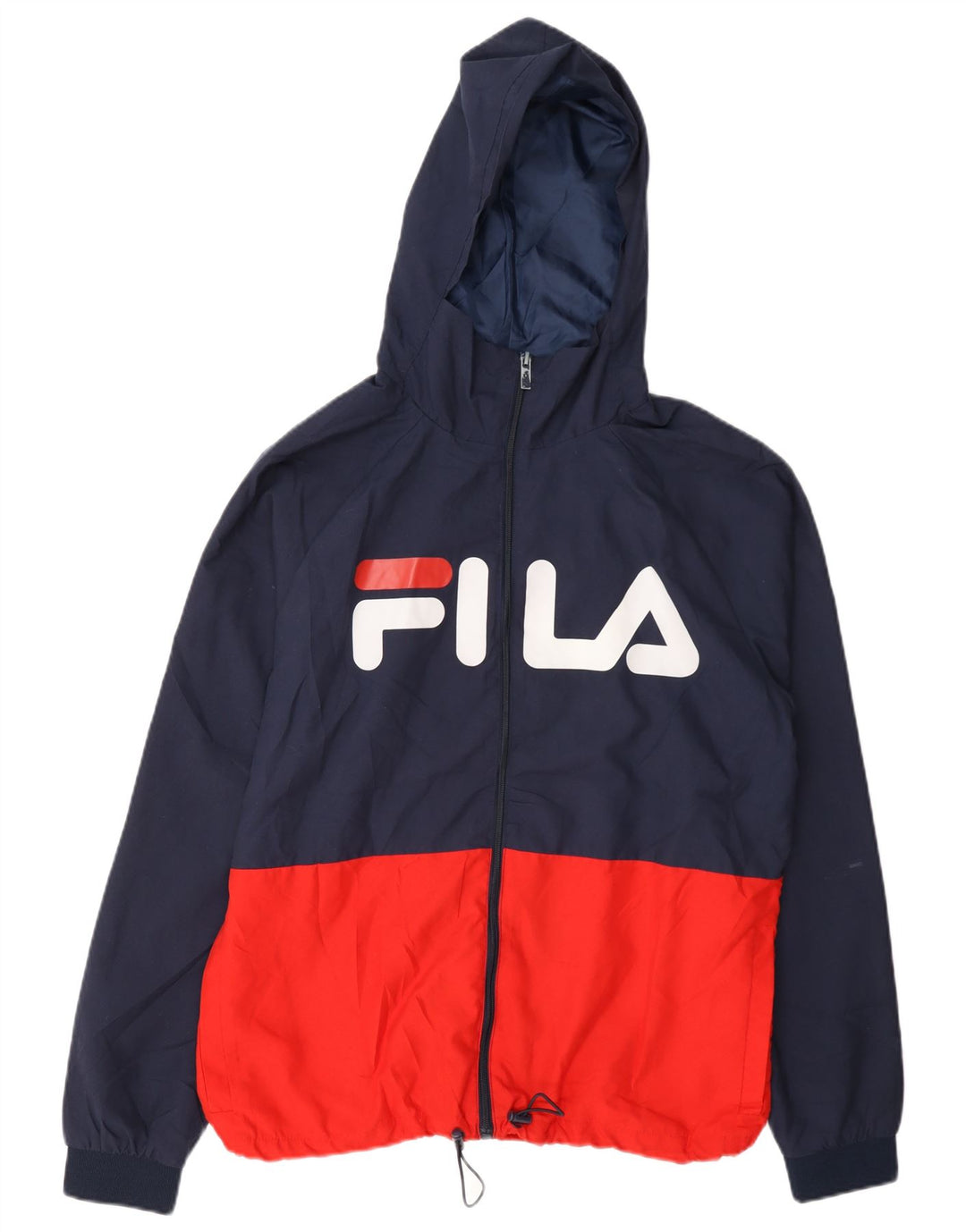 Ανδρική φόρμα αθλητικής φόρμας Fila με γραφική κουκούλα Top Jacket μεσαίο μπλε ναυτικό χρώμα