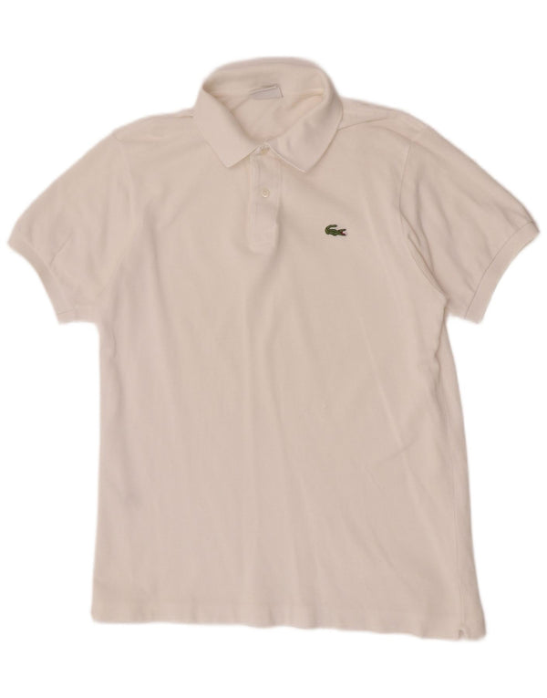 Ανδρικό πουκάμισο πόλο Lacoste, νούμερο 4, μεσαίο λευκό βαμβακερό