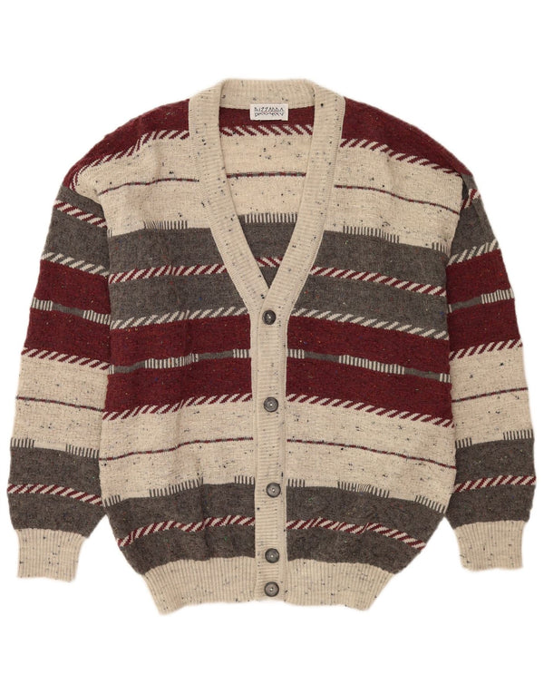 Ανδρικό πουλόβερ Bizzarro Cardigan IT 46/48 Μικρό πολύχρωμο ριγέ μαλλί