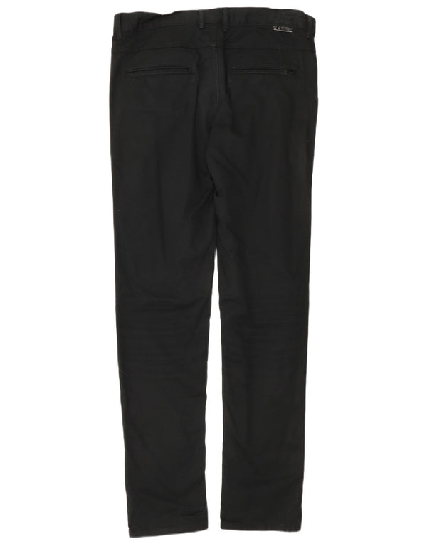 Zara Ανδρικό Slim παντελόνι Chino EU 42 Large W32 L34 Μαύρο βαμβακερό