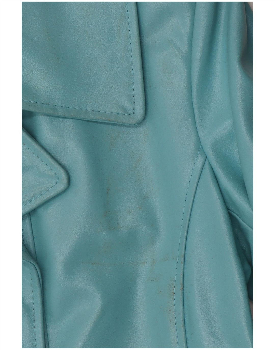 VINTAGE Γυναικείο Δερμάτινο Μπουφάν UK 10 Small Blue Leather