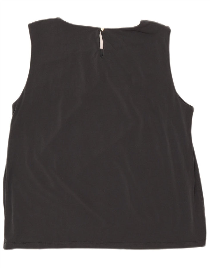 Calvin Klein Γυναικεία αμάνικη μπλούζα Crop Top UK 18 XL Grey Polyester