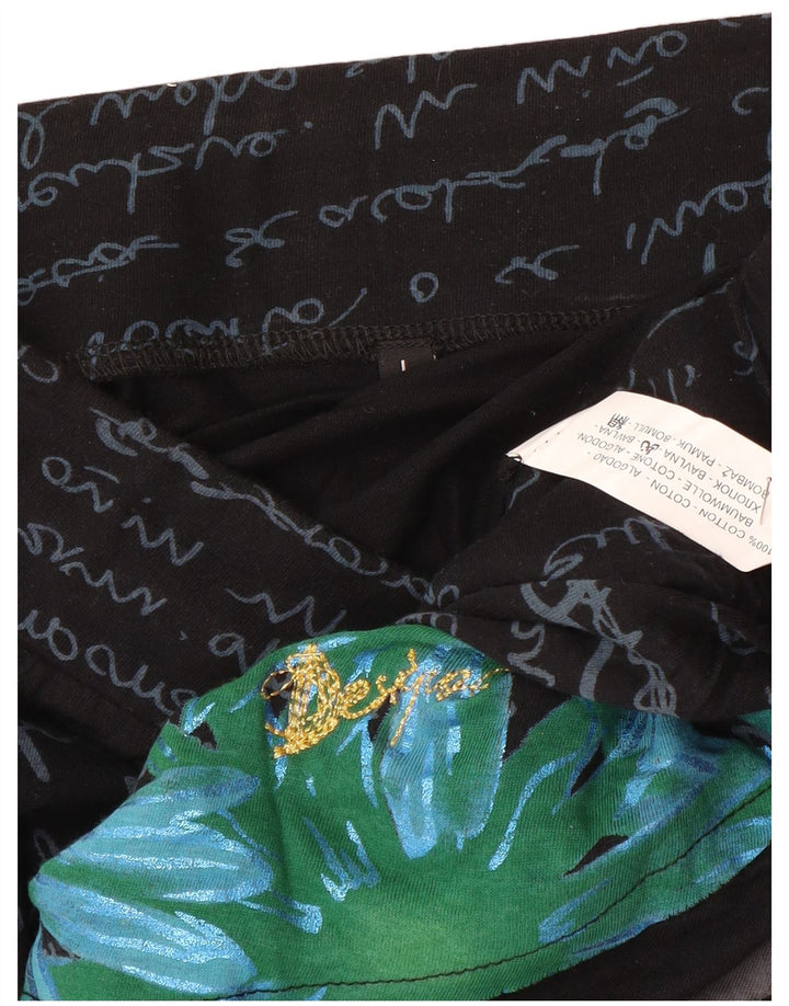 Γυναικεία φούστα Desigual A-Line Μεγάλη W32 Μαύρη φλοράλ βαμβακερή