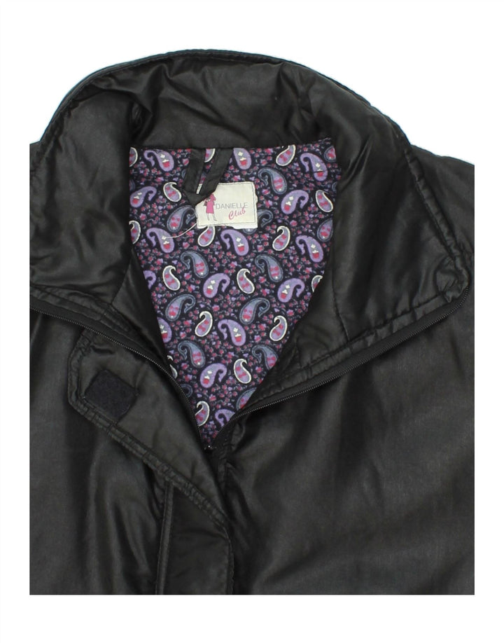 VINTAGE Womens Overcoat UK 18 XL Black Polyester Vintage Vintage and Second-Hand Vintage from Messina Hembry 