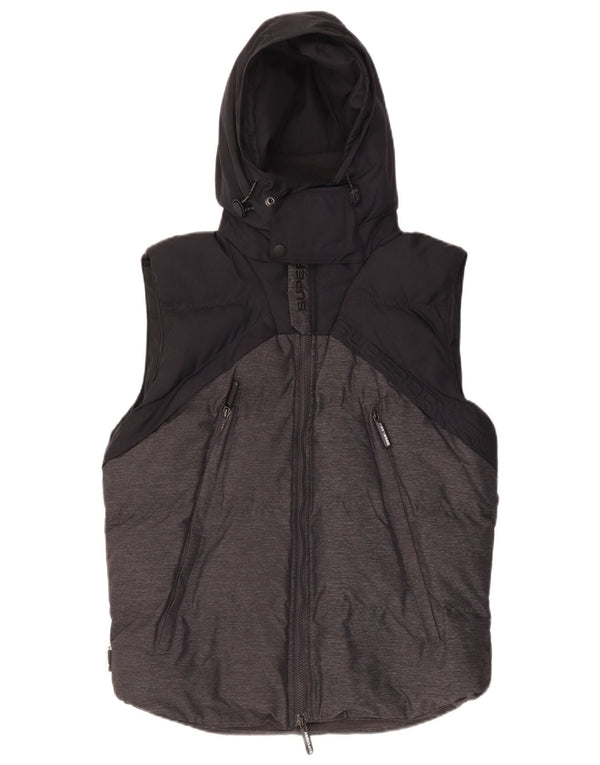 Superdry Ανδρικά γραφικά με κουκούλα με επένδυση Gilet UK 40 Large Black Colourblock