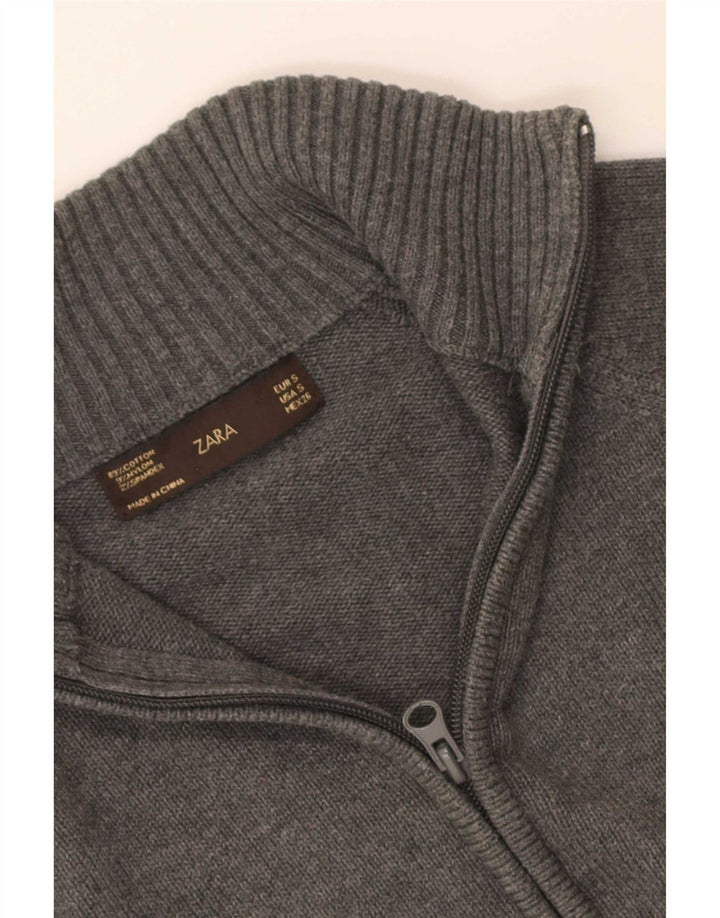 Zara Γυναικεία Ζακέτα UK 8 Μικρό Γκρι Βαμβακερό