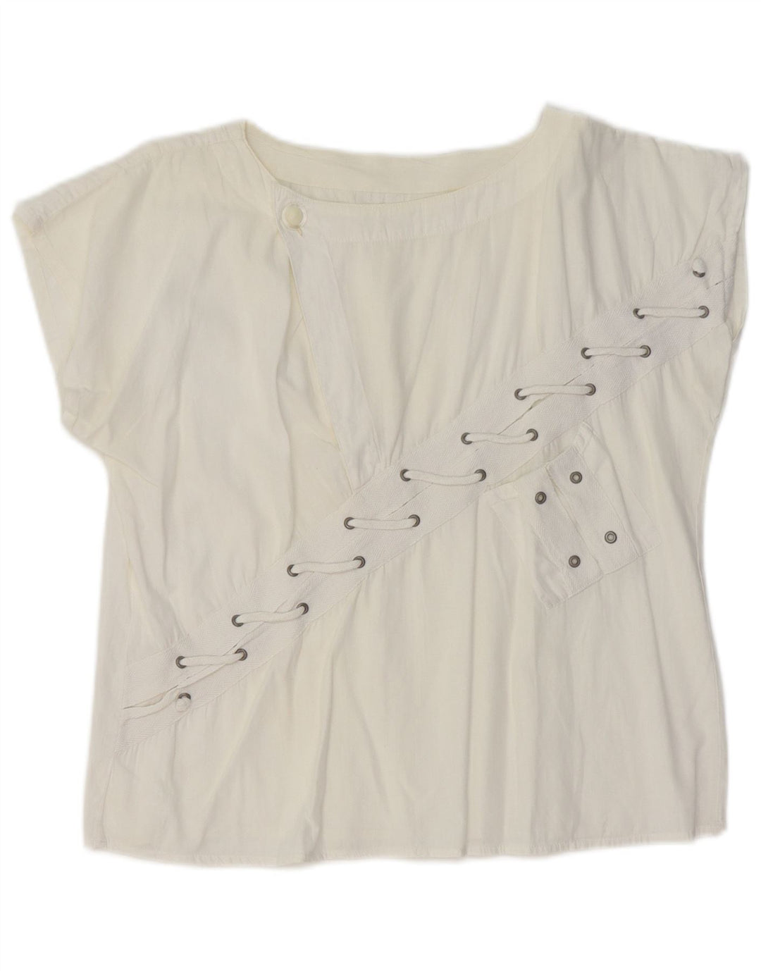 Γυναικείο T-Shirt VINTAGE Crop Top UK 14 Medium White