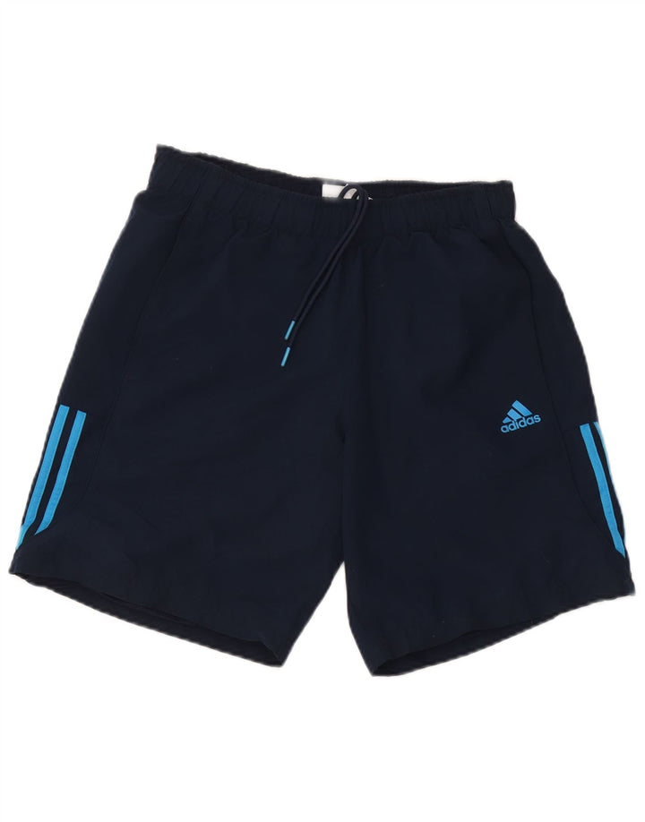 Ανδρικό αθλητικό σορτς Adidas Climalite από μεσαίο μπλε ναυτικό πολυεστέρα