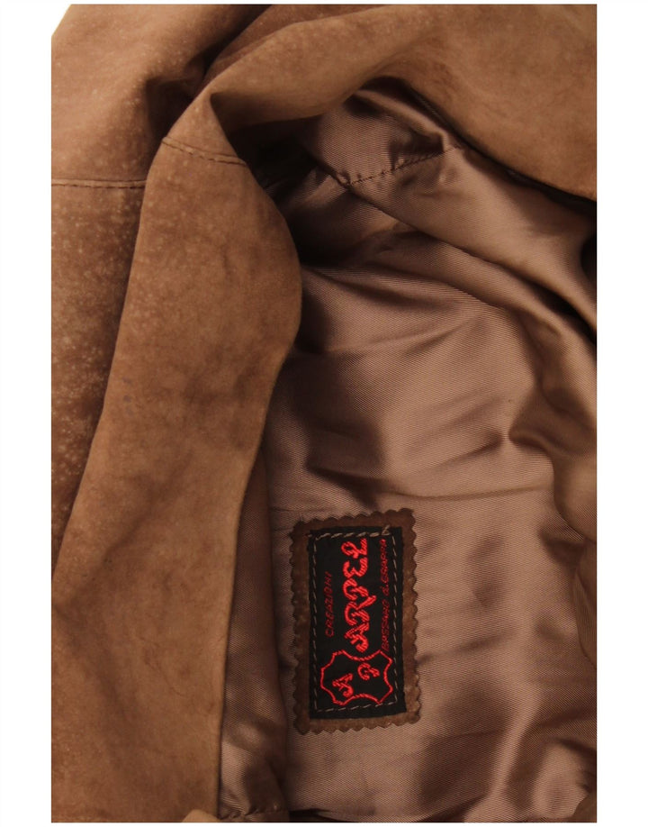 Vintage Γυναικείο Suede Jacket UK 16 Large Brown Δερμάτινο