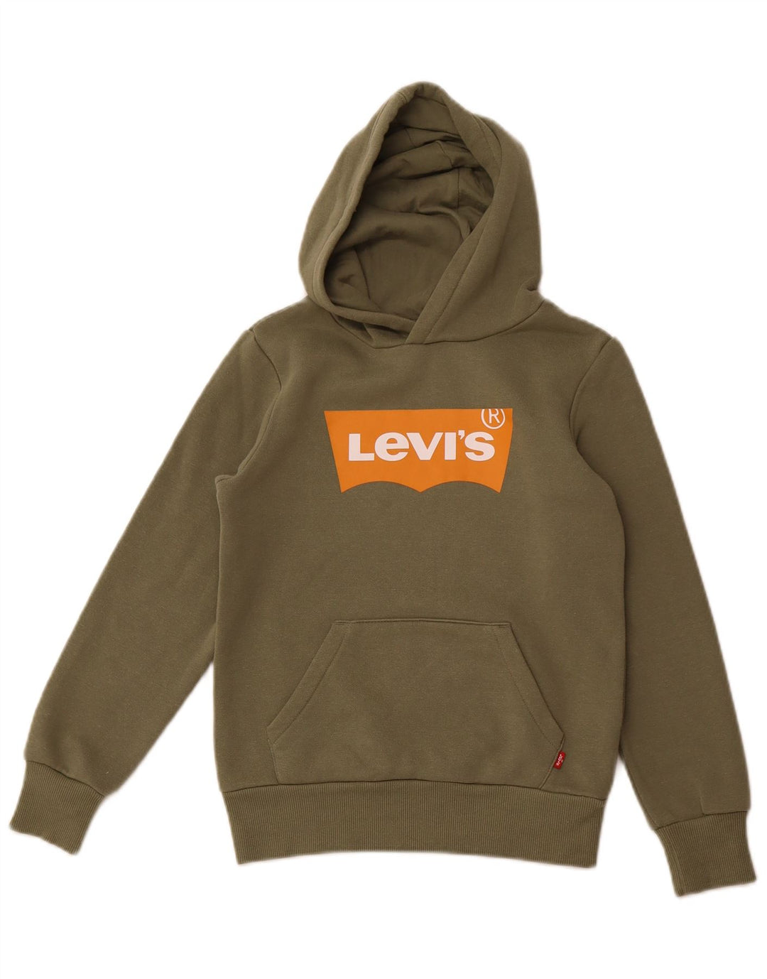 LEVI'S Boys Graphic Hoodie Jumper 9-10 Years Green Cotton