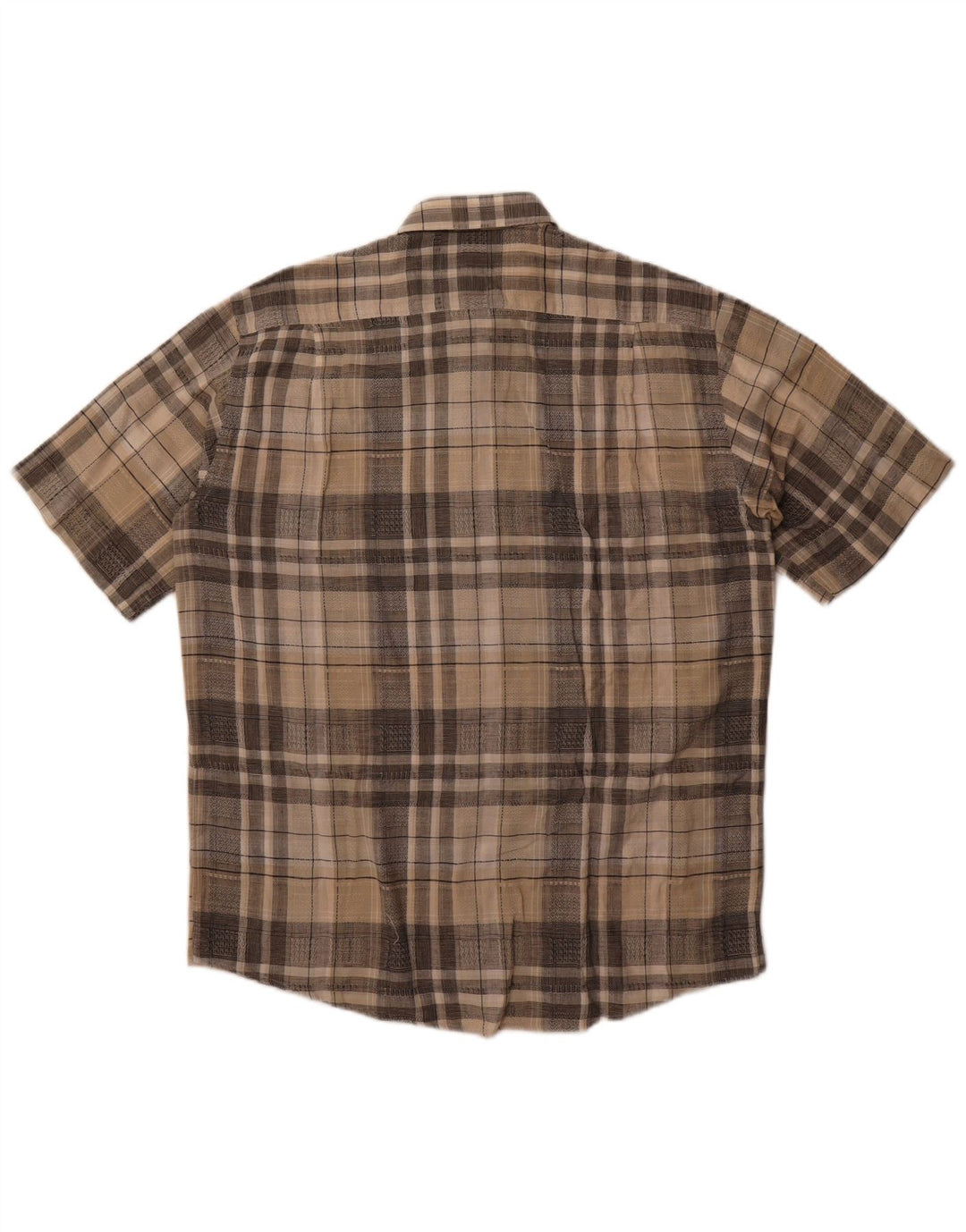 Ανδρικό κοντομάνικο πουκάμισο Belmonte Νούμερο 42 Large Beige Check Cotton